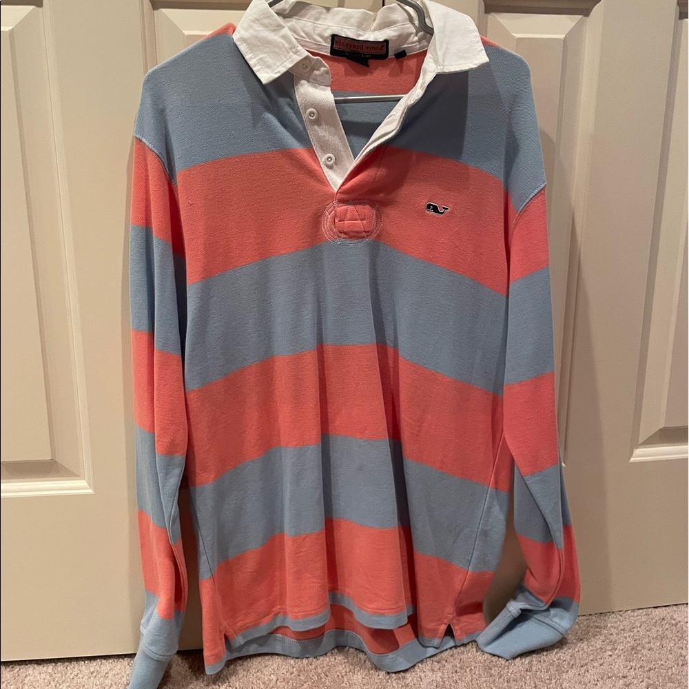 Vineyard Vines Striped Long Sleeve Polo